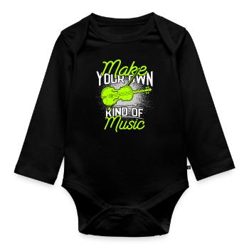 Violin violin - Organic Longsleeve Baby Bodysuit - black - Front
