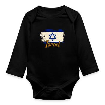 Israel - Baby Bio-Langarm-Body - Schwarz - Vorne