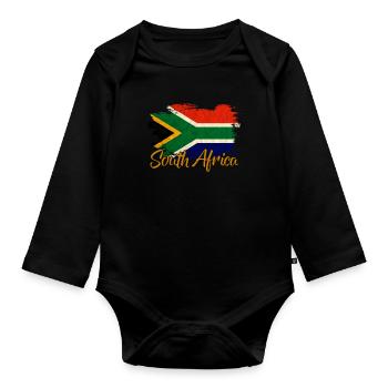 Afrique du Sud - Body Bébé bio manches longues - noir - Devant