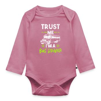 Bus driver - Organic Longsleeve Baby Bodysuit - mauve - Front