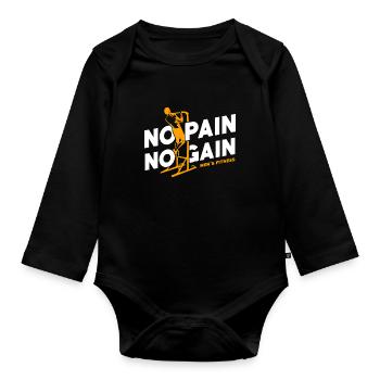 Homme de remise en forme - Body Bébé bio manches longues - noir - Devant