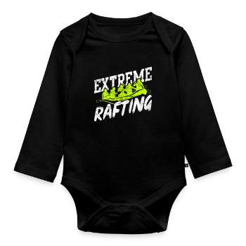 Rafting Floss - Organic Longsleeve Baby Bodysuit - black - Front