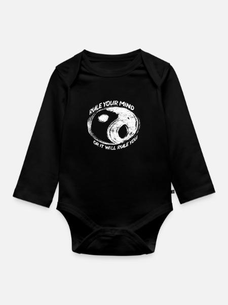 Buddhismus - Baby Bio-Langarm-Body - Schwarz