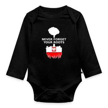 Polen Poland Polish Roots Polska Polski - Baby Bio-Langarm-Body - Schwarz - Vorne