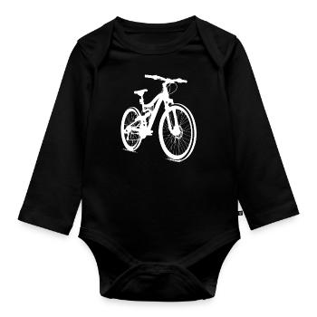 Vélo de course vélo cycliste cadeau - Body Bébé bio manches longues - noir - Devant