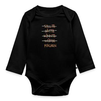 Einfach machen - Baby Bio-Langarm-Body - Schwarz - Vorne