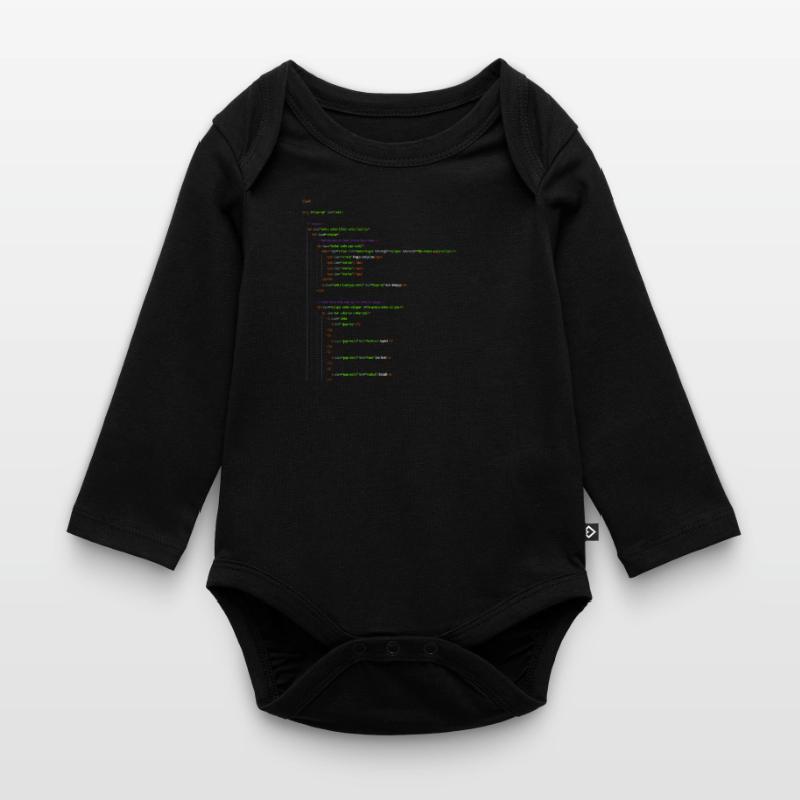 Programming Html. Homepage Nerd Shirt Organic Longsleeve Baby Bodysuit