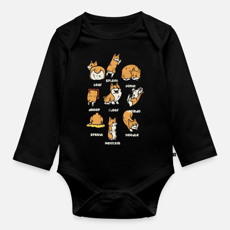 Corgi s - Baby Bio-Langarm-Body - Schwarz