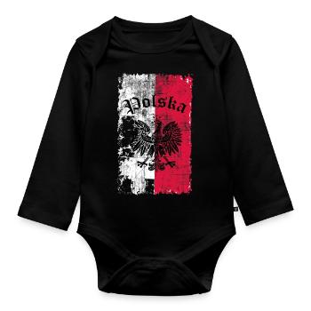 Polska - Organic Longsleeve Baby Bodysuit - black - Front