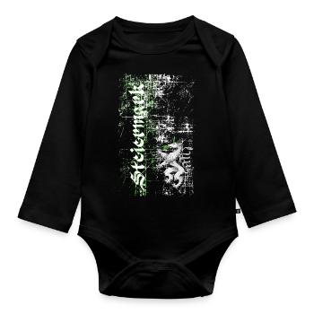 Retro Steiermark - Baby Bio-Langarm-Body - Schwarz - Vorne