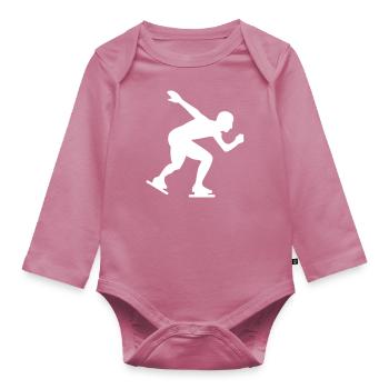 Patinage de vitesse - Body Bébé bio manches longues - mauve - Devant