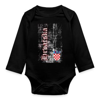 Hrvatska - Baby Bio-Langarm-Body - Schwarz - Vorne