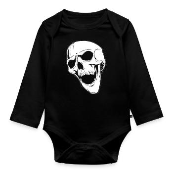 crâne qui pleure - Body Bébé bio manches longues - noir - Devant