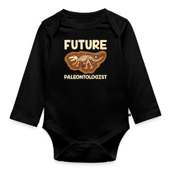 Future Paleontologist Fossil Dinosaurs Skeleton - Organic Longsleeve Baby Bodysuit - black - Front