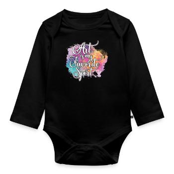 L'art est mon cadeau de peintre Artsy mignon sport préféré - Body Bébé bio manches longues - noir - Devant