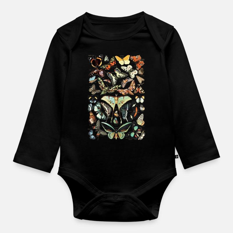 Papillons 2 - Body Bébé bio manches longues - noir