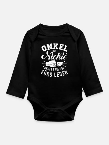 Onkel - Baby Bio-Langarm-Body - Schwarz