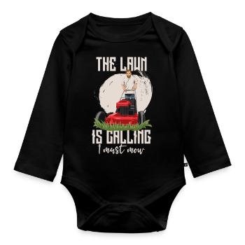 Hobbygärtner Spruch für deinen Gärtner Vater - Baby Bio-Langarm-Body - Schwarz - Vorne