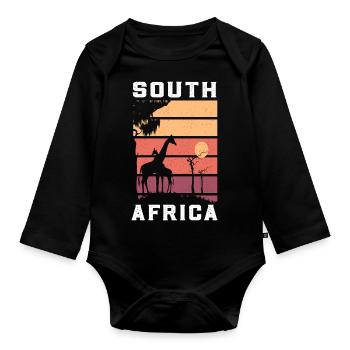 Südafrika - Baby Bio-Langarm-Body - Schwarz - Vorne