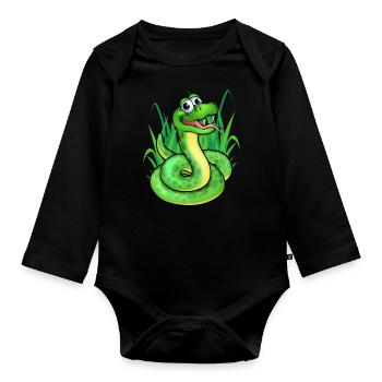 Serpent - Body Bébé bio manches longues - noir - Devant