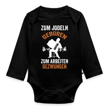 Jodler Jodeln Jodel - Baby Bio-Langarm-Body - Schwarz - Vorne