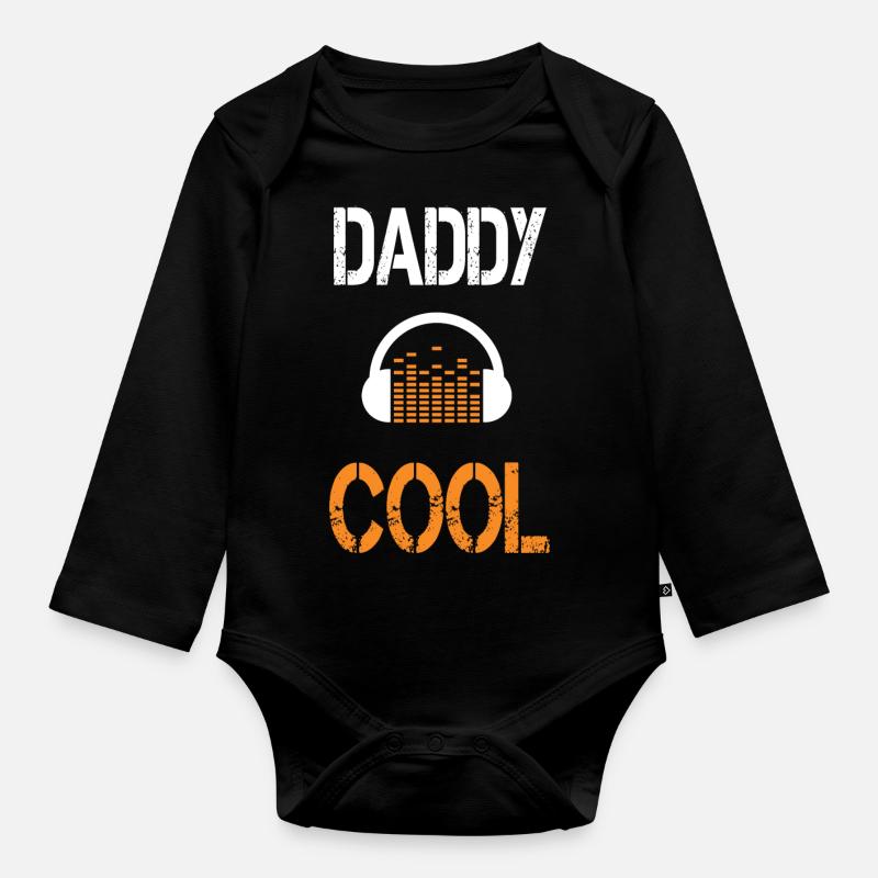 Daddy cool - Organic Longsleeve Baby Bodysuit - black