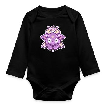 Cute Satan - Organic Longsleeve Baby Bodysuit - black - Front