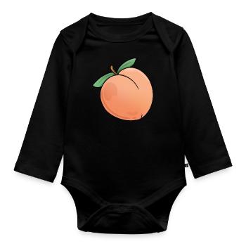 Pfirsich - Baby Bio-Langarm-Body - Schwarz - Vorne