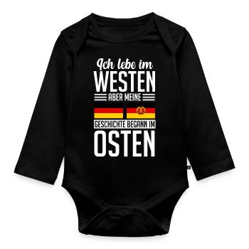 Ossi DDR Ostdeutschland Osten Westen Ostdeutscher - Baby Bio-Langarm-Body - Schwarz - Vorne