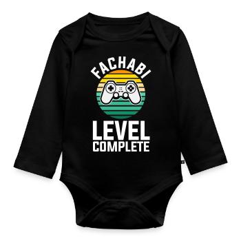 Level Abgeschlossen Schulabschluss Fachabi Fachabi - Baby Bio-Langarm-Body - Schwarz - Vorne