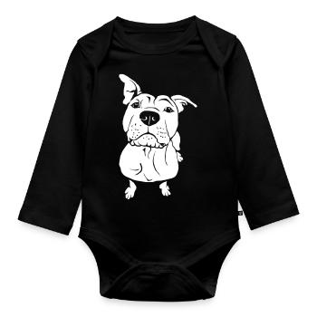 Staffordshire bettelnd - Baby Bio-Langarm-Body - Schwarz - Vorne