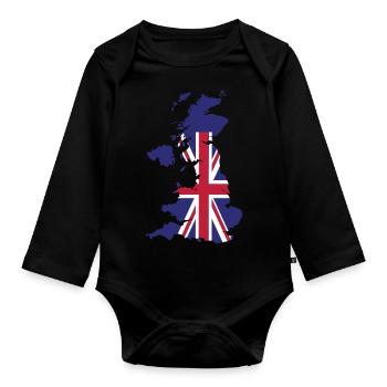 Großbritannien - Baby Bio-Langarm-Body - Schwarz - Vorne