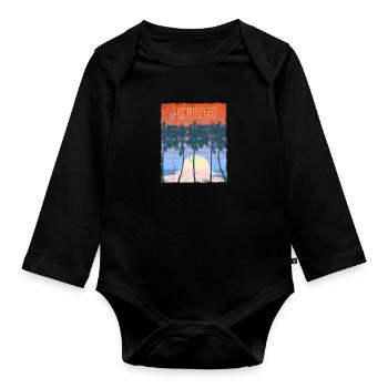Retro Phuket Thailand Strandurlaub Souvenir - Baby Bio-Langarm-Body - Schwarz - Vorne