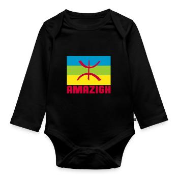Amazigh - Baby Bio-Langarm-Body - Schwarz - Vorne