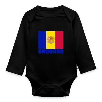 Andorre - Body Bébé bio manches longues - noir - Devant