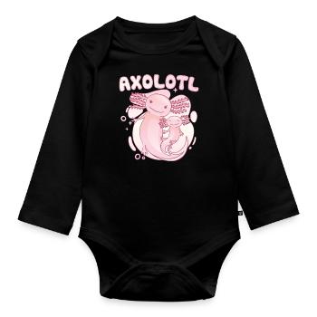 Axolotl Axolittle Mama Fille Sœurs Famille - Body Bébé bio manches longues - noir - Devant