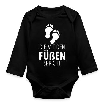 Fußpflege Pediküre Podologe Nagelstudio Geschenk - Baby Bio-Langarm-Body - Schwarz - Vorne