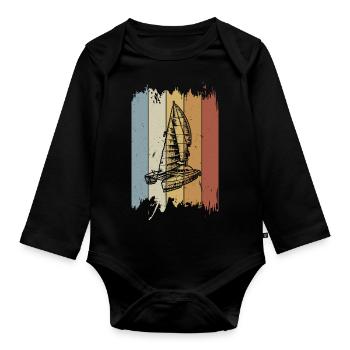 Catamaran - Organic Longsleeve Baby Bodysuit - black - Front