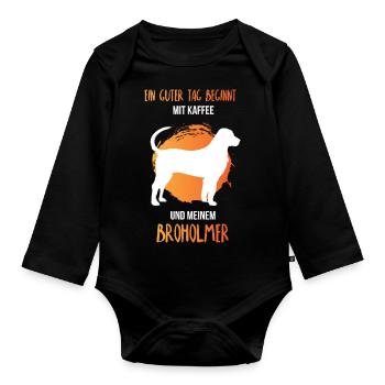 Broholmer - Baby Bio-Langarm-Body - Schwarz - Vorne