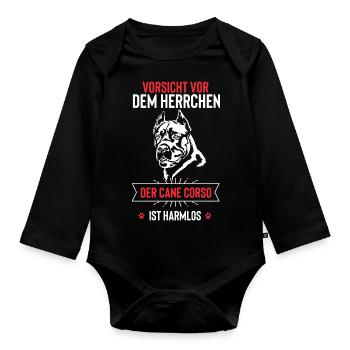Cane Corso - Baby Bio-Langarm-Body - Schwarz - Vorne