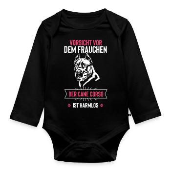 Cane Corso - Baby Bio-Langarm-Body - Schwarz - Vorne
