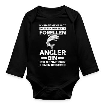 Angeln Forellen Angler - Baby Bio-Langarm-Body - Schwarz - Vorne