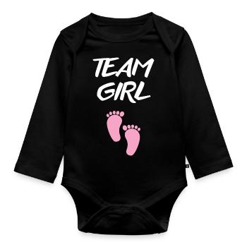 Es wird ein Mädchen! - Baby Bio-Langarm-Body - Schwarz - Vorne