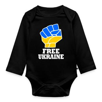 Free ukraine - Body Bébé bio manches longues - noir - Devant