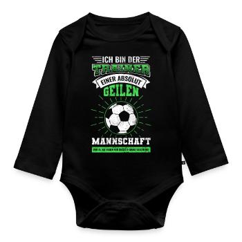 Fußballtrainer Trainer Fußball Sport - Baby Bio-Langarm-Body - Schwarz - Vorne