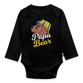Papa Bear - Papa - Baby Bio-Langarm-Body - Schwarz - Vorne