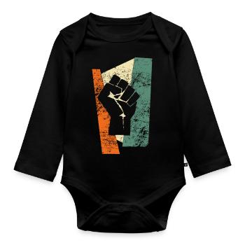 Faust - Baby Bio-Langarm-Body - Schwarz - Vorne