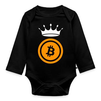 Bitcoin King - crypto Currency - Body Bébé bio manches longues - noir - Devant