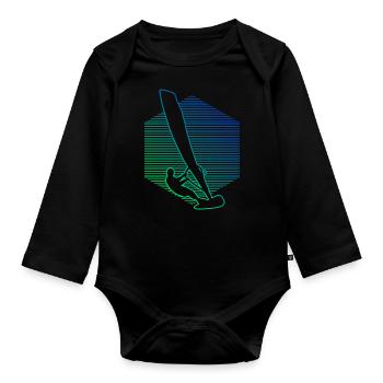 Women's Surfing Men Windsurfer Windsurf Windsurfing Windsurfing - Organic Longsleeve Baby Bodysuit - black - Front