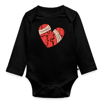 Broken Hearts Kleidung Geschenkidee für Männer Frauen - Baby Bio-Langarm-Body - Schwarz - Vorne